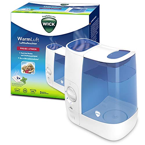 Wick Warmluft-Luftbefeuchter 3 8-l-Wassertank Angenehmerer Schlaf Bis zu 99% bakterienfreier Nebel für Räume bis zu 37 m Pad mit ätherischen Ölen inklusive WH845