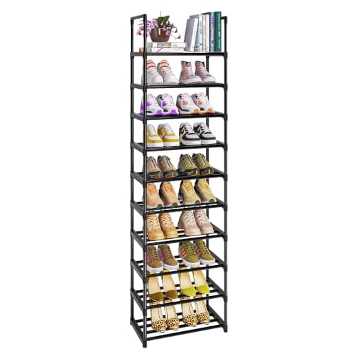 OYREL Sturdy Metal Shoe Rack Organizer,Narrow Shoe Racks for Closets, Shoe Stand,Shoe Shelf