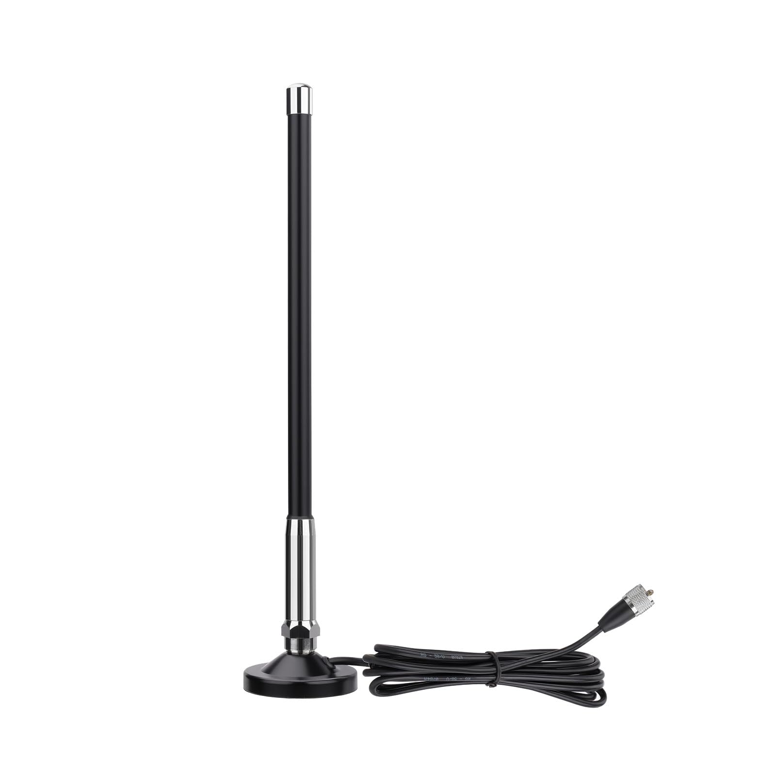 Bingfu Antenna Mobile VHF UHF Radioamatore Bibanda 136-174 MHz 400-460 MHz, Antenna in Vetroresina 35 cm con Base Magnetica Cavo RG58 5 m e Connettore PL259 per Veicolo Nautica