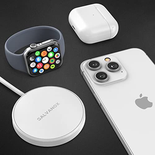 Chargeur magnétique sans fil compatible MagSafe blanc épuré - 6