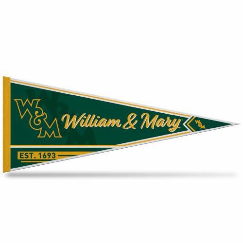 Rico Industries NCAA William & Mary Tribe Classic Design 12" x 30" Felt Wall Décor Pennant - Great for Home/Bed Room/Man Cave Décor