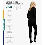 Merino.tech Merino Wool Base Layer Women Set - Heavyweight, Lite, Midweight Merino Thermal Underwear for Women Top, Bottom - Image 2