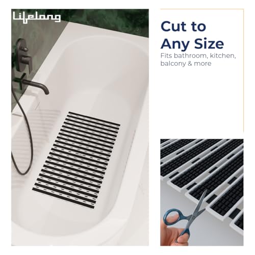 Image of Lifelong Bathmat for Home | Anti-Skid Bathroom Mat, Water Resistant Non-Slip Floor Mat for Bathroom, DIY Customisable Size Mat for Kitchen, Quick Drying Foot Mat, Silicone Suction Cup for Strong Grip