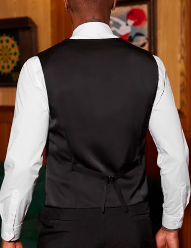 COOFANDY Mens Paisley Tuxedo Vest Victorian Steampunk Gothic Suit Vest Slim Fit V-Neck Waistcoat4