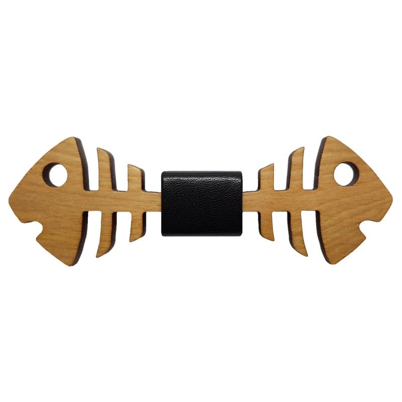 Jewelry - Noeud Papillon Bois Bambou Décor Moustaches - 14,90