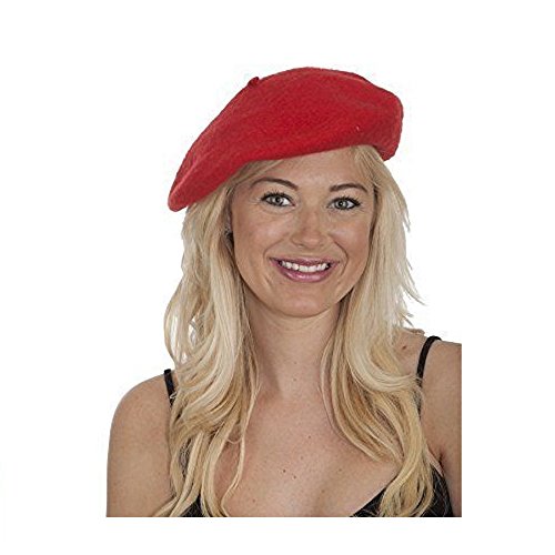 Red Wool Beret Costume Hat