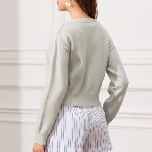 Image of Women's Cardigans Button Down Solid Color Knit Sweater Shirt Lady Lightweight Jackets Fall Winter Outfits
