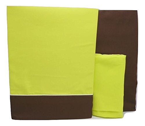 TEXTURAS HOME Juego de Sábanas 3 Piezas Microfibra Cama 150 (Pistacho/MARRÓN)