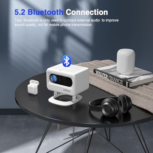 Image of 【Electric Focus & Native 1080P】VOPLLS 1080P Smart Projector with WiFi and Bluetooth, Auto Focus & Keystone Portable Outdoor Projector, VOPLLS 4K Support Home Movie Projector