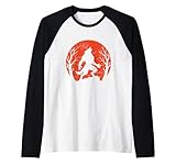 Photo Gallery luna di halloween lupo mannaro ululante maglia con maniche raglan Photo Gallery luna di halloween lupo mannaro ululante maglia con maniche raglan