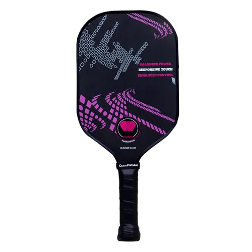 Image of RAW Carbon Fibre | Thermoformed Pickleball Paddle | Carbon Friction Surface | Comfort Grip Handle Racket | Pickle Ball Racket | Pink