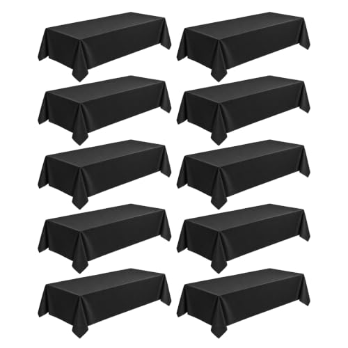 VidaFete Classic Series 10 Pack 60x120inch Black Rectangle Tablecloth