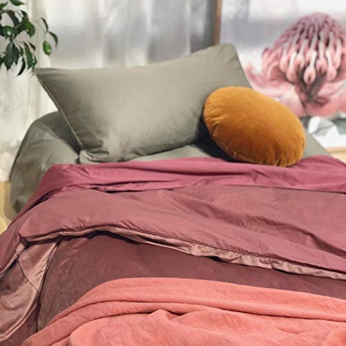 Solid Color Egyptian Cotton Duvet Cover Luxury Bedding Set High Thread Count Long Staple Sateen Weave Silky Soft Breathable Pima Quality Bed Linen (King, Olive) #TOP6