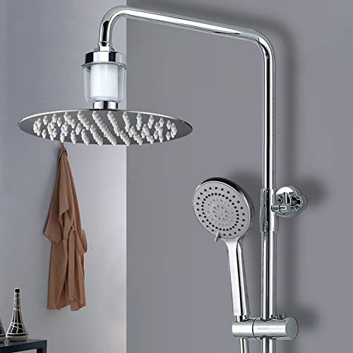 EMVANV Shower Water Filter, Shower Filter Replacement Cartridge, Faucets Purification Bathroom Accessory Water Softener Impurities Shower Filter to Remove Chlorine and Heavy Metals (B)