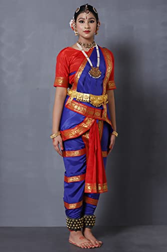 Image of Bharatnatyam Costume for Girls | Bharatanatyam Dress for Kids | Readymade Classical Dance Costume for Annual Function & Stage Performance