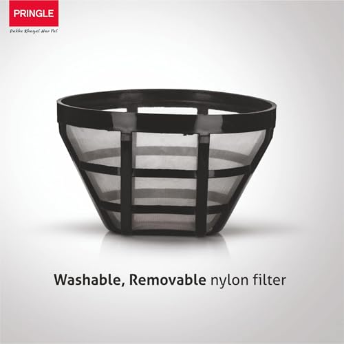 Image of PRINGLE Mocha 4 Cup Drip Coffee Maker | 650W | 600 ml Capacity | Anti-Drip & Keep Warm Function | Auto Pause Feature | Front Access Brew Basket | Glass Carafe | Ideal for Home & Office