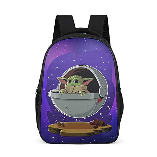 Mochila escolar para niños y niñas Sky Baby Yoda con diseño de barco aéreo