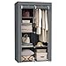 SONGMICS Kleiderschrank, Stoffschrank, 6 Ablagen, Verschiedene Aufbaumöglichkeiten, 88 x 45 x 168 cm, für Schlafzimmer, Ankleidezimmer, grau RYG84G MI 4 günstig Kaufen-SONGMICS Kleiderschrank, Stoffschrank, 6 Ablagen, Verschiedene Aufbaumöglichkeiten, 88 x 45 x 168 cm, für Schlafzimmer, Ankleidezimmer, grau RYG84G