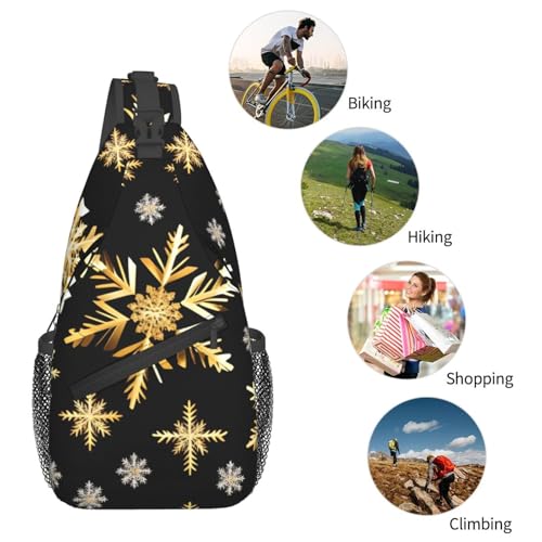 Bolso cruzado tipo mochila con diseño de copos de nieve miniatura 6