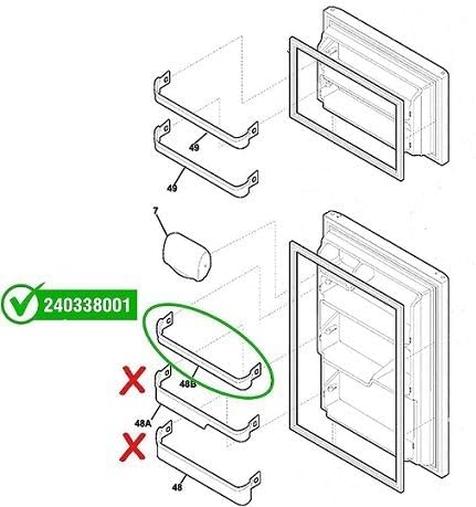 Miniatura 3 de Contenedor de puerta (superior) compatible con refrigeradores Kenmore 253.78892016, 253.60603410, 253.70642610, 253.68894014, 253.68893013