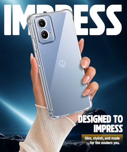 Image of WOW IMAGINE Clear Back Cover Case for Motorola Moto G34 5G | Moto G45 5G | Shockproof Soft TPU Case | Cushioned Edges for Ultimate Protection Back Cover Case - Transparent