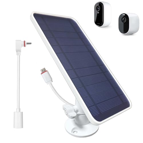Image of DIANMU Solar Panel for Arlo Essential 2K / 2K XL (2nd Gen), Arlo Essential/XL Spotlight Camera, with 13FT Weatherproof Cable & Aluminum Alloy Mount (1 Pack)
