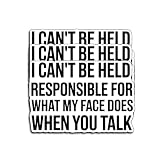 (3Pcs) I Can’t Be Held Responsible for What My Face Does When You Talk Sticker Funny Sarcastic Vinyl Decal Waterproof Laptop Water Bottle Car Tumbler Adult Humor Stickers Gifts Idea Decor 3x2 Inch