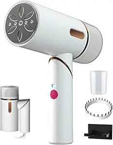 F FABOBJECTS Steamer for Clothes - 1600W Third Gear Travel Handheld Garment Steamer, 250ml Mini Portable Fabric Clothing Wrinkle Remover, 2-in-1 Foldable Steam and Iron, 20s Fast Heat-up EU