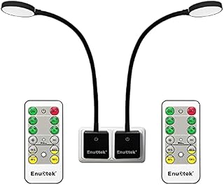 Wireless Remote Control LED Dimmable Wall Lights Reading Lamps with Power Plug Natural White 4000K 4W 350Lm 2 Black Lamps 2 Remote Controls with Dimmable and Timer Functions by Enuotek