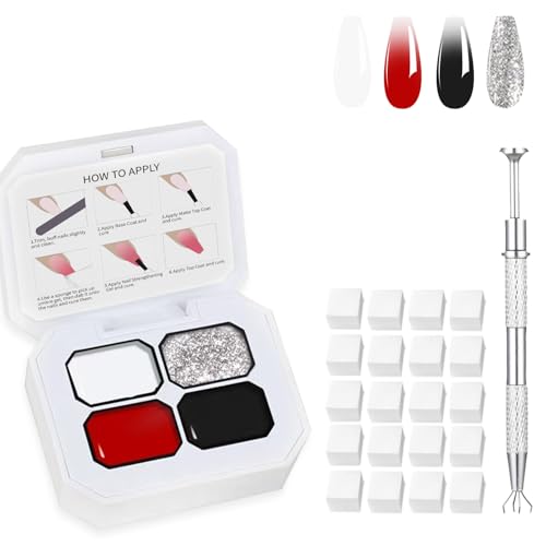Set de 4 Esmaltes Ombre Gel para Uñas con 20 Esponjas miniatura 1