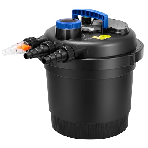 VIVOHOME Bio Pressure Pond Filter with 13W Light, Max. Flow 2380GPH Suitable for Koi Ponds up to 800 Gallons or Ornamental Ponds up to 1600 Gallons