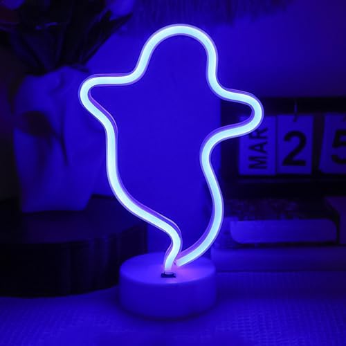 Luz LED fantasma, luz fantasma LED de Halloween,Lâmpada LED de Halloween com sinal fantasma assustad