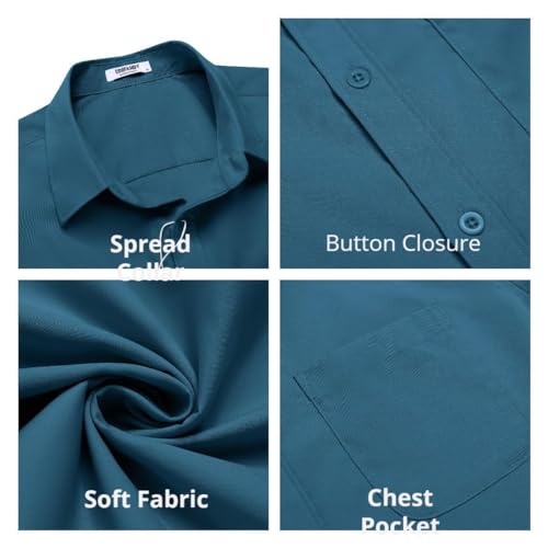 Image of COOFANDY Mens Short Sleeve Casual Button Down Shirts Summer Untucked Dress Shirts with Pocket