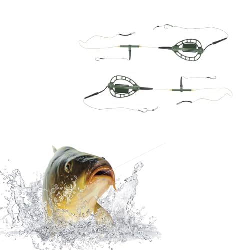Lwuey Inline Method Feeder Rigs, 35g/48g Bait Weight J Hook Quick Sink Carp Fishing Tackle - Image 2