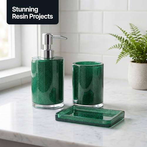 Purpurina de resina verde esmeralda fina para vasos tarjetas y cosméticos 6