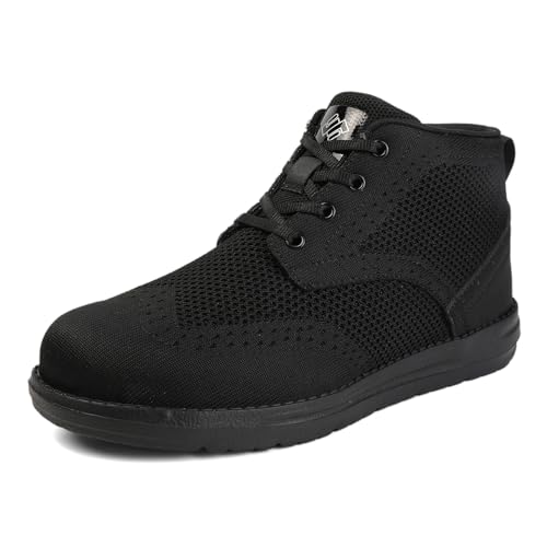 Image of NIFOFISE Steel Toe Shoes for Men Womens，High-Cut Indestructible Construction Wide Work Safety Shoes Slip Resistant Comfortable Lightweight Breathable Sneakers Zapatos de Trabajo para Mujer