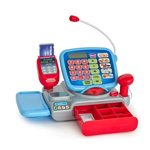 Casdon Supermarket Till | Interactive Toy Shopping Till For Children Aged 2+ | Includes Working Calculator, Microphone, Scanner & More!