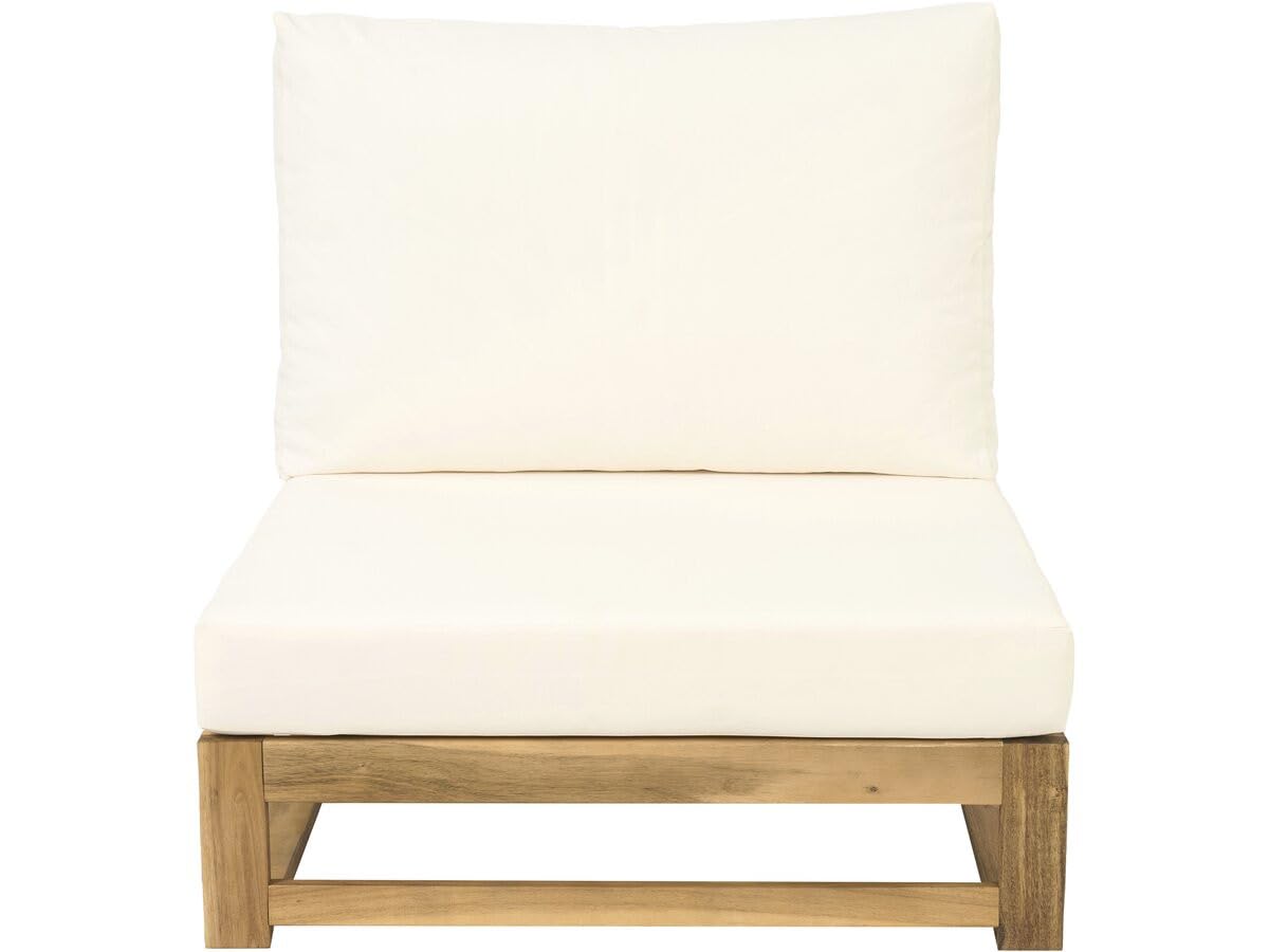 Salon de Jardin en Bois modulable avec Coussins Bellingham - 5 Places - Beige