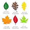 Summer-Ray 60 Felt Leaves Laser Cutout Embellishment Green Yellow Brown Autumn Shades Maple Oak Sycamore Hazel Beech Leaves #3