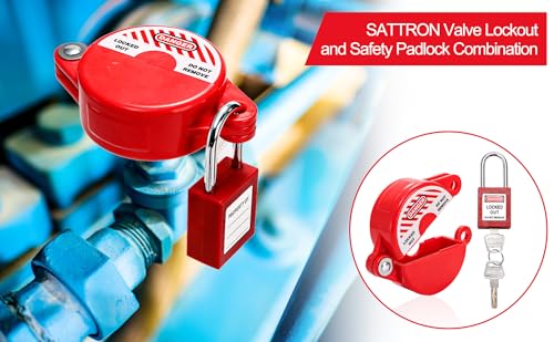 Foraineam Dispositivo de bloqueio de torneira de água e cadeado de segurança, 4 conjuntos, dispositi