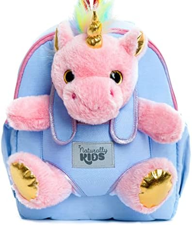 Naturally KIDS Backpack - Toddler Backpack for Girls Boys w Stuffed Animal - Gifts for 3 4 5 6 7 Year Old Boys Toys