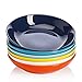 Sweese 117.002 Porcelain Salad Pasta Bowls - 26 Ounce - Set of 6, Hot Assorted Colors