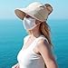 Machify Beige Sun Visor, Women Foldable, Ponytail Sun Protection, Wide Brim Hats