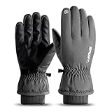 SunGoddy アウトドアグローブ 防寒 手袋 メンズ 裏起毛 タッチパネル対応 バイク サイクル 自転車 滑り止め 防水 防風 防寒 手袋 登山 釣り 通勤通学 スキー スノーボード スノボ 作業用 冬用 暖かい メンズ レディース対応 グレー