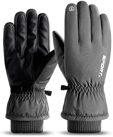 （00:30時点） SunGoddy アウトドアグローブ 防寒 手袋 メンズ 裏起毛 タッチパネル対応 バイク サイクル 自転車 滑り止め 防水 防風 防寒 手袋 登山 釣り 通勤通学 スキー スノーボード スノボ 作業用 冬用 暖かい メンズ レディース対応 グレー