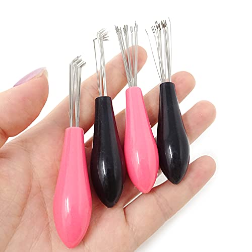 Honbay 4PCS Hair Brush Cleaning Tool Mini Comb Cleaner Brush Small Hair Brush Combs with Plastic Handle for Removing Hair Dust Home Salon Use - Image 7