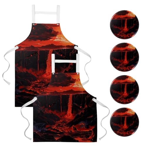 Tablier de cuisine pour pâtisserie et nettoyage de la maison lot de 2