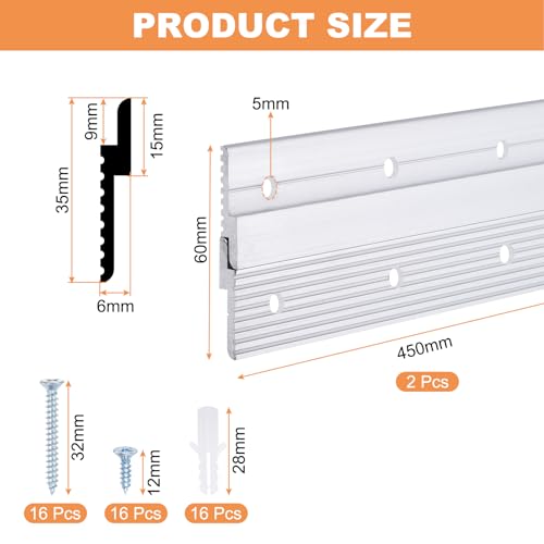 Image of uxcell French Cleat Picture Hanger 18 Inch, 2 Pairs Aluminum Z Clip Supports 90lbs, Interlocking Wall Mounting Bracket, to Hang Mirrors, Panels, Shelves, Headboards, Art Frames