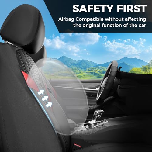 Image of FLORICH Seat Covers Full Set, Leather Seat Covers for Cars, Waterproof Car Seat Protector Breathable, Front and Rear Seat Covers for Cars, Automotive Seat Covers Universal Fit for Most Car SUV Truck