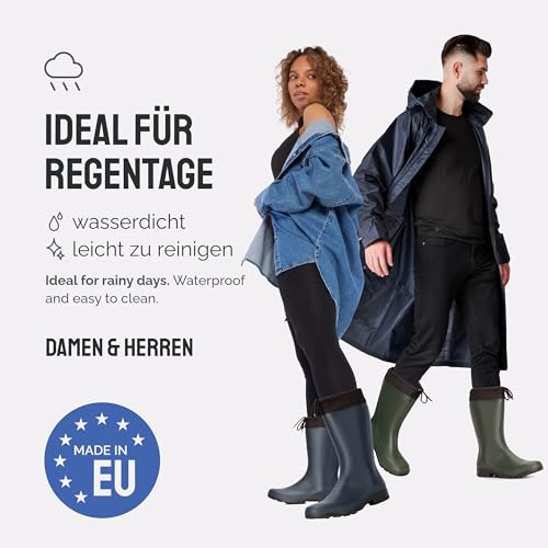 Ladeheid Damen und Herren PVC Gummistiefel LA-958 (Schwarz, 43 EU)